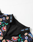 Veda Floral Embroidered Tiered Ruffled Mini Dress