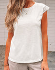 Lace Patchwork Cap Sleeve T-Shirt