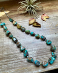 27-Inch Necklace – Natural Shell & Turquoise Nuggets