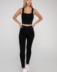 Cotton Square Neck Cropped Cami Top
