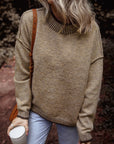 River Contrast Trim Mock Neck Sweater
