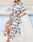 Cowboy Print Western Duster Dress