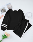 Varsity Stripe Top and Drawstring Pant Set