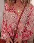 Melody Floral Tassel Tie Long Sleeve Mini Dress