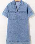 Makenzie Short Sleeve Collared Denim Dress