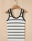 Stripe Scalloped Edge Sweater Tank