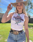 Cowboy Skeleton Cropped Tank
