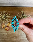 Turquoise Ring – Kingman Turquoise – Sterling Silver – Size 8 – TB Stamp by Tamara Benally, Navajo Artist