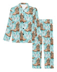 Turquoise Christmas Boots Men's Western Pajamas