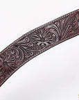 HILASON Western Horse Headstall Breast Collar Tack Genuine American Leather Floral Dark Brown