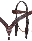 HILASON Western Horse Headstall Breast Collar Set Tack Genuine American Leather