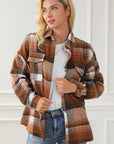 Plaid Flap Chest Pockets Shacket