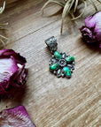 Flower Pendant with Sonoran Gold Turquoise – Option 2 – Sterling Silver