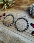 Hoops Sterling Silver Pearls earrings 6 and 3 mm