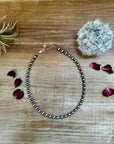 14 inch 6 mm and 3 mm Sterling Silver Pearls choker necklace