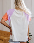 Rosalee V Neck Exposed Seam High Low Top