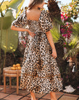Emery Leopard Bubble Sleeve Maxi Dress