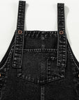 Baylor Distressed Bib Pocket Wide Leg Denim Overall