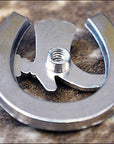 Western Screw Back Concho Nickel Finish Horse Shoe Design Saddle Cowboy