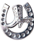 Western Screw Back Concho Nickel Finish Horse Shoe Design Saddle Cowboy