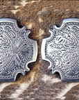 Western Screw Back Concho Antique Silver Finish Floral Berry Saddle