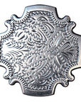 Western Screw Back Concho Antique Silver Finish Floral Berry Saddle