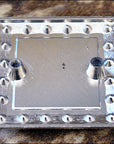 Western Screw Back Concho Turquoise Crystal Nickel Finish Square Saddle