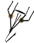 ExionPro 5 Point Breastplate with Sheepskin Padding - Green Elastic & Yellow Lines