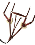 ExionPro 5 Point Breastplate with Sheepskin Padding - Burgundy Elastic & White Strips