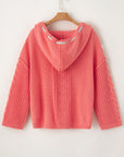 Sariah Cable Knit Drawstring Hooded Sweater