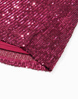 Lenora Glittering Sequin Short Bubble Sleeve Blouse