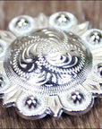 Western Screw Back Concho Nickle Finishberry Saddle Bling Cowgirl