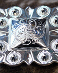 Western Screw Back Concho German Silver 1.25 In Square Cowgirl S Hilason