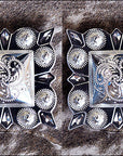 Western Screw Back Concho German Silver 1.25 In Square Cowgirl S Hilason