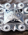 Western Screw Back Concho German Silver 1.5 In Square Cowgirl S Hilason