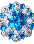 Capri Blue Crystals Berry Silver Bling Headstall Saddle Hilason