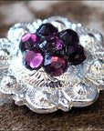 Western Screw Back Concho Crystal Amethyst Berry Saddle Bling Cowgirl