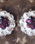 Western Screw Back Concho Crystal Amethyst Berry Saddle Bling Cowgirl