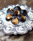 Western Screw Back Concho Crystal Berry Brown Saddle Bling Cowgirl