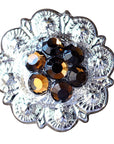 Western Screw Back Concho Crystal Berry Brown Saddle Bling Cowgirl