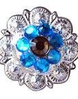 Western Screw Back Concho Nickel Finish Berry Saddle Bling Cowgirl