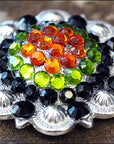 2 In Western Nickle Plated Rhinestone Berry Concho Hilason Bling