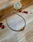 14 inch 3 mm sterling silver pearls choker - with bumblebees beads