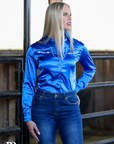 AZURE SATIN PERFORMANCE RODEO SHIRT