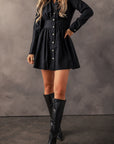 Leia Long Sleeve Shirt Mini Dress
