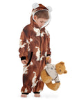 Cow Print Young Kids Pajama Hooded Onesie