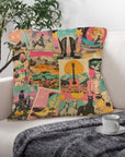 Baha Ranch Retro Pop Western Collage Pillow Case Made in America