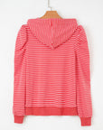 Stripe Puff Long Sleeve Hoodie