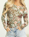 Floral Mesh Long Sleeve Top