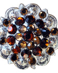 Brown And Topaz Crystals Berry Headstall Saddle Tack Cowgirl Hilason